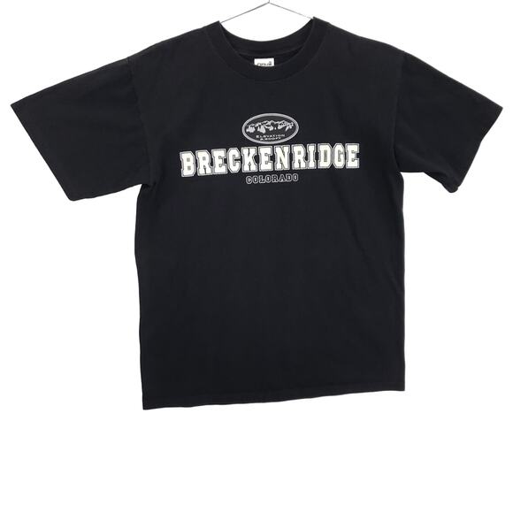 Breckenridge Colorado T Shirt Mens Medium Black Elevation 9600 FT Mountain Tee - Picture 1 of 8